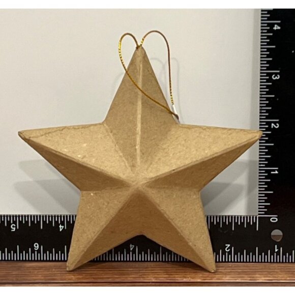 DIY Craft Paper Mâché Hanging Star Ornament Set of 4 - Picture 3 of 5